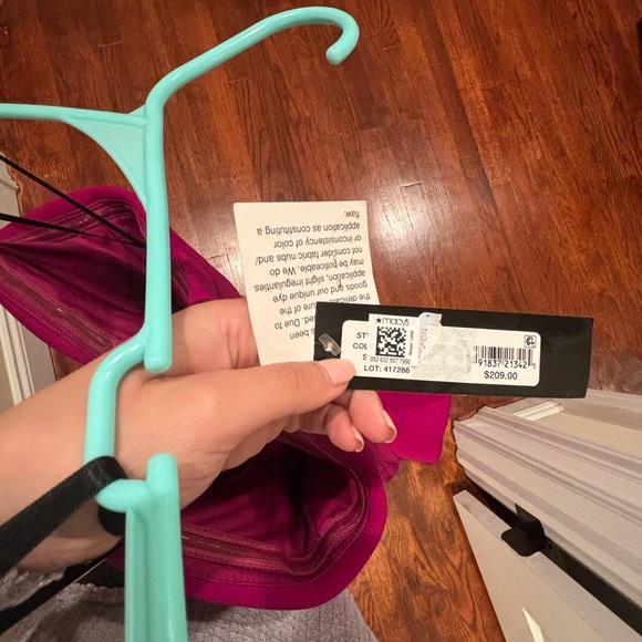 NWT XSCAPE Fuschia Pink Strapless Midi Dress - Picture 4 of 4